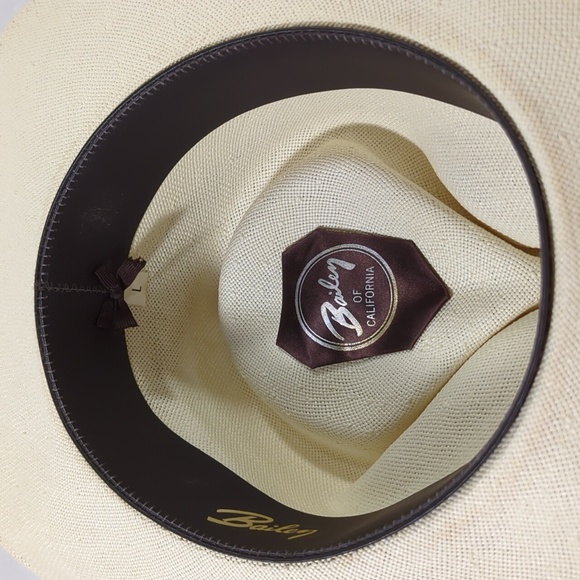 Vintage Bailey of California 'Cuban' straw fedora L - Picture 5 of 7